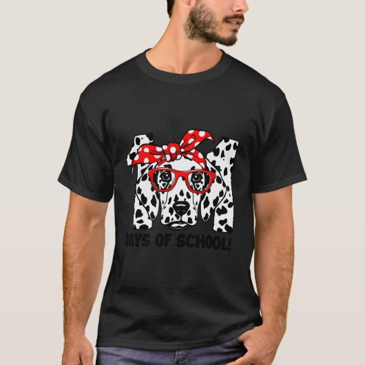 T-shirt 101 Jours D'École Dalmatienne Enseignants Chien En (Devant)