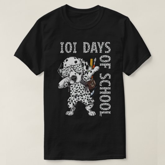T-shirt 101 Jours École Dabbing Dalmatien Enseignants Chie (Design devant)