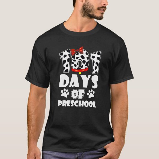 T-shirt 101 Jours École Préscolaire Chien 100 Jours Smarte (Devant)