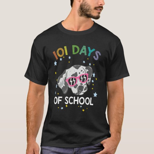 T-shirt 101 School Days Shirt Funny Dog 100th Day School_1 (Devant)