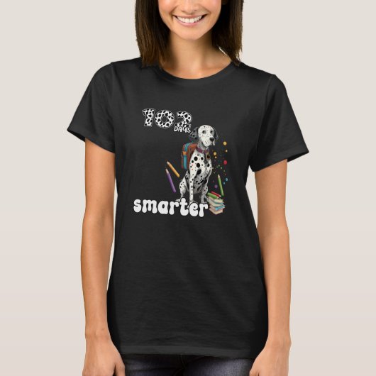 T-shirt 102 Days Smarter Dalmatian Dog 102 Day Of School K (Devant)
