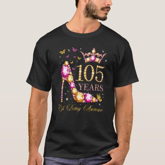 T-shirt 105 Ans D'Être Impressionnant 105 Ans 105E Bir (Devant)