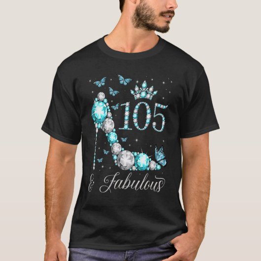 T-shirt 105 & Fabuleux 105 ans 105e anniversaire Reine (Devant)