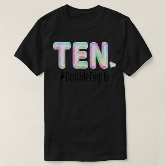 T-shirt 10 Anniversaire Double Chiffres tenue 10ème Annive (Design devant)