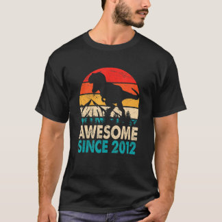 T-shirt 10 Anniversaire Garçon Awesome Depuis 2012 Dinosa