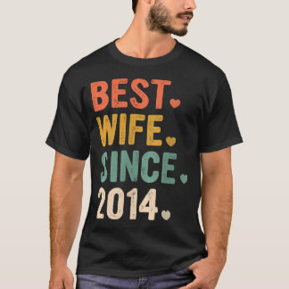 T-shirt 10 Anniversaire Pour Sa Meilleure Femme Depuis 201