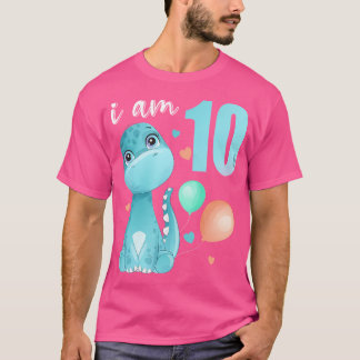 T-shirt 10 Ans 10 Anniversaire tenue garçon fille Dino Din