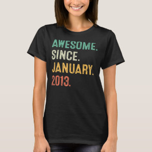 T-shirt 10 Ans 10ème Anniversaires Garçons Awesome Depuis