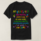 T-shirt 10 ans 120 mois Anniversaire Math Nerd Geeky Girl (Design devant)