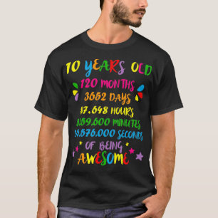 T-shirt 10 ans 120 mois Anniversaire Math Nerd Geeky Girl