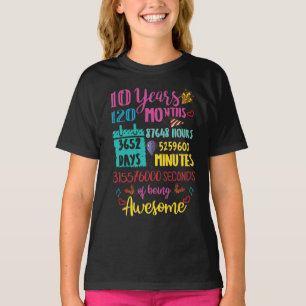T-shirt 10 ans 120 mois d'être génial 10e anniversaire
