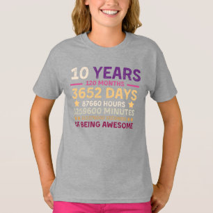 T-shirt 10 ans 120 mois d'être génial 10e anniversaire