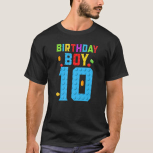 T-shirt 10 ans Anniversaire Boy Blocks Bâtir Garçons Ki