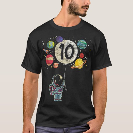 T-shirt 10 ans Anniversaire Cadeaux de garçon Astronaut 10 (Devant)