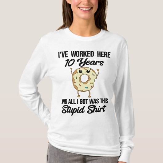 T-shirt 10 ans Anniversaire de travail Appréciation de l'e (Devant)