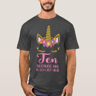 T-shirt 10 ans Anniversaire fille tenue Unicorn 10e Birt
