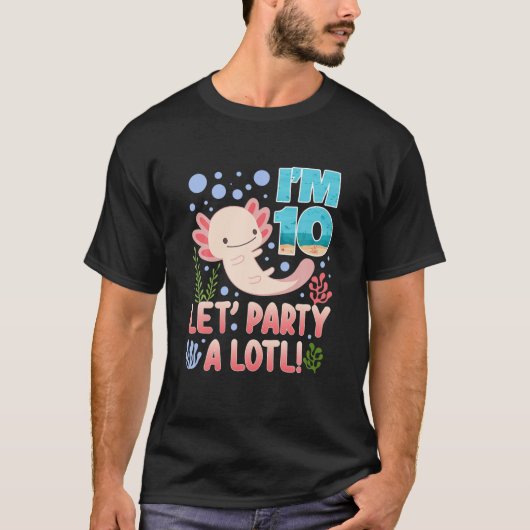T-shirt 10 Ans Axolotl 10E Anniversaire Animaux Animaux (Devant)