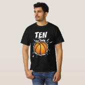 T-shirt 10 ans Basketball Anniversaire Fête 10e Garçon (Devant entier)