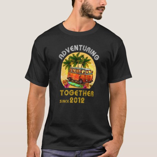 T-shirt 10 ans d'aventures ensemble depuis 2012 Couples (Devant)