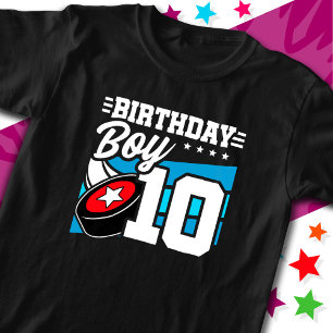 T-shirt 10 ans de la fête de hockey thème 10e anniversaire
