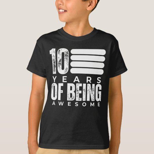 T-shirt 10 ans d'être génial 10e anniversaire (Devant)