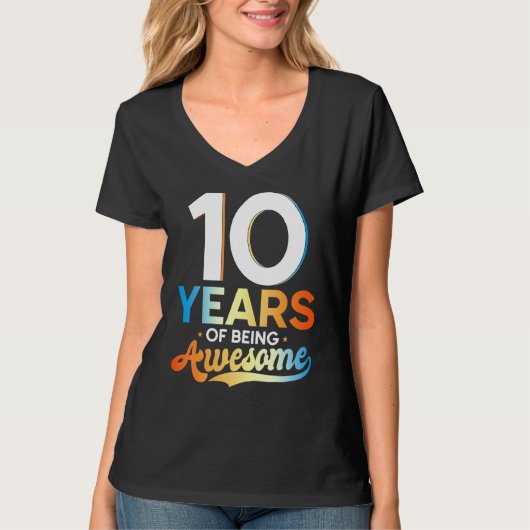 T-shirt 10 ans d'être génial 10e anniversaire 1 (Devant)