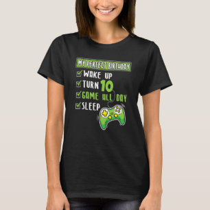 T-shirt 10 Ans Gamer Boy 10ème Anniversaire Parfait