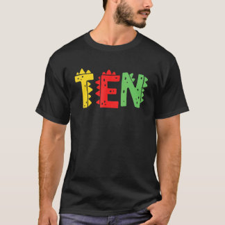 T-shirt 10 Ans Garçon Dinosaur Rex 10e anniversaire Enfant