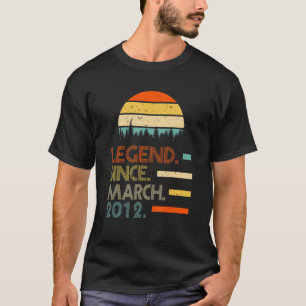 T-shirt 10 Ans Rétro Anniversaire Légende depuis le 20 mar