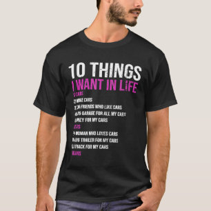 T-shirt 10 Choses Humoristiques Que Je Veux De Plus En Plu