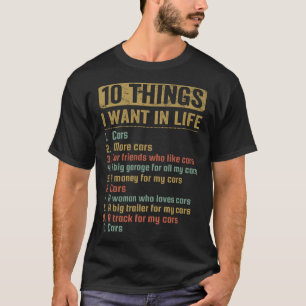 T-shirt 10 choses que je veux dans la vie