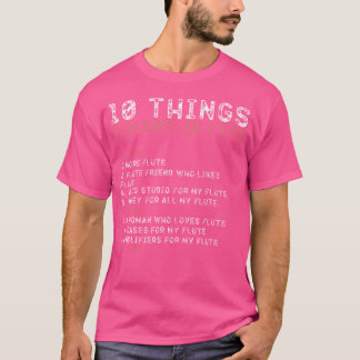 T-shirt 10 Choses Que Je Veux Dans Ma Vie Chemises Flute A
