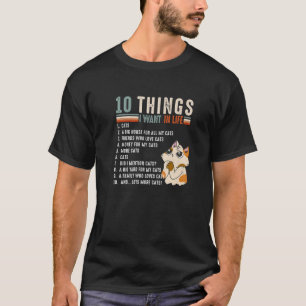 T-shirt 10 Choses Que Je Veux Dans Ma Vie. Drôle Fluffy Ki