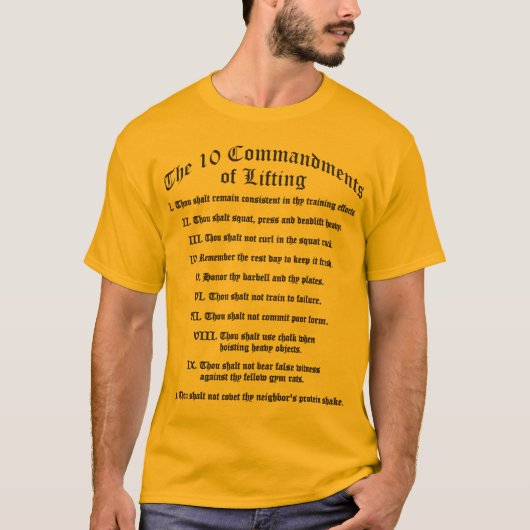 T-shirt 10 commandements du levage (Devant)