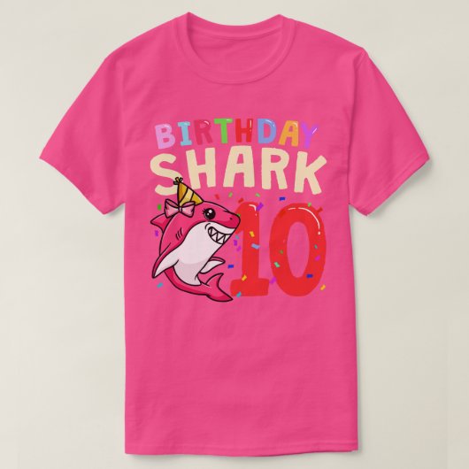 T-shirt 10 Geburtstag Hai (Design devant)