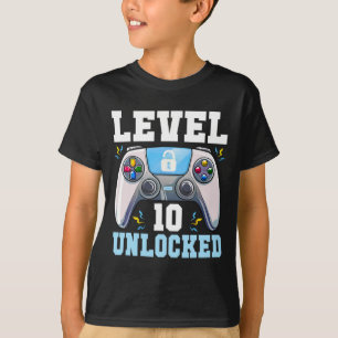 T-shirt 10 Jeu vidéo déverrouillé 10e Anniversaire Gamer B