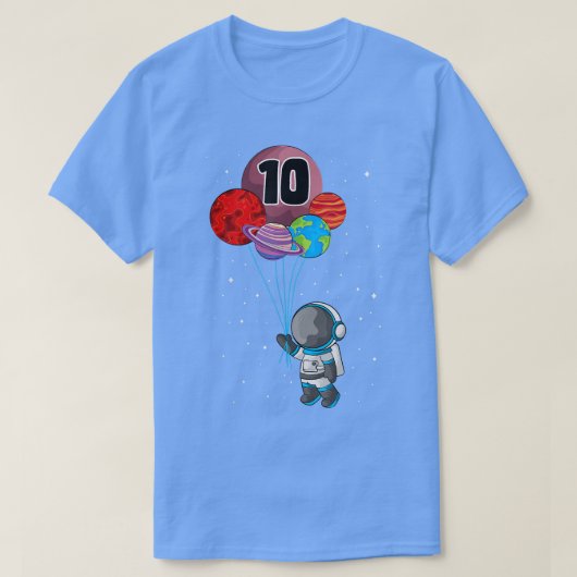 T-shirt 10 Planètes de la fête d'anniversaire dans l'espac (Design devant)