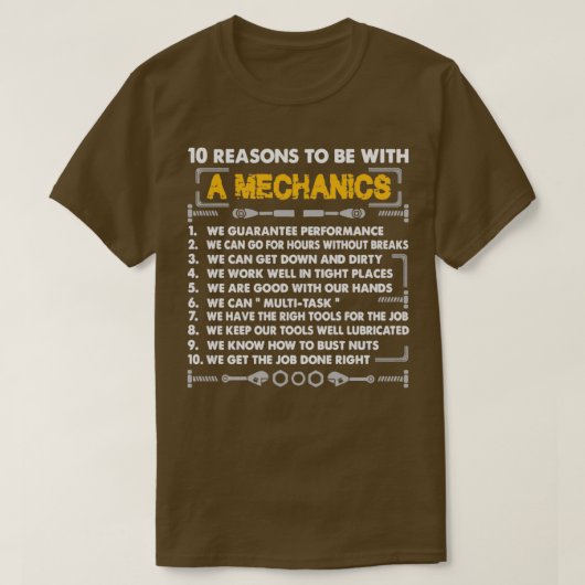 T-shirt 10 reason to be a Mechanic (Design devant)