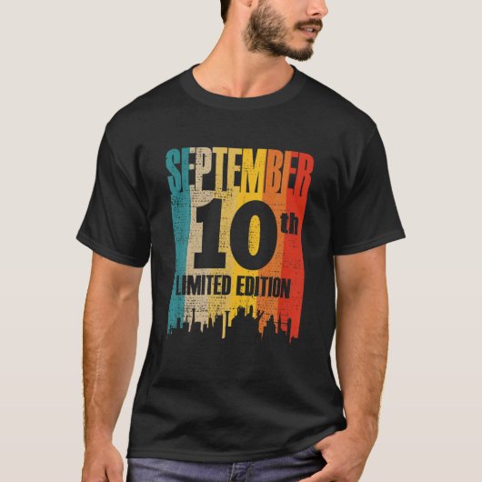 T-shirt 10 Septembre Édition Limitée Mois 9 10E Jour Retr (Devant)