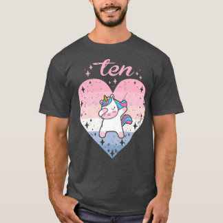 T-shirt 10 Year Old Cute Unicorn Birthday Girl 10th Bday