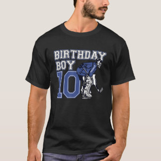 T-shirt 10 Year Old Ice Hockey Goalie Themed Birthday 10Th