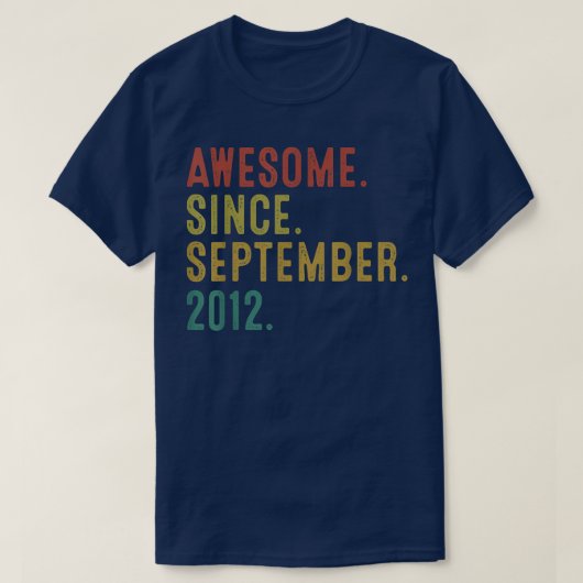 T-shirt 10 Year Old Toxits Awesome Since Septembre 2012 (Design devant)