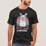 T-shirt 10 Years Old Bday Llamazing 10th Birthday Llama<br><div class="desc">Retro Vintage Style Birthday Gift Design Perfect To Pair With Shorts,  Leggings Or Jeans For A Casual Yet Trendy Look. Humorous Funny Humor Birthday Gift Outfit For Family Member,  Loved One Or Yourself. Matches Loads Of Clothes. GET YOURS TODAY!</div>