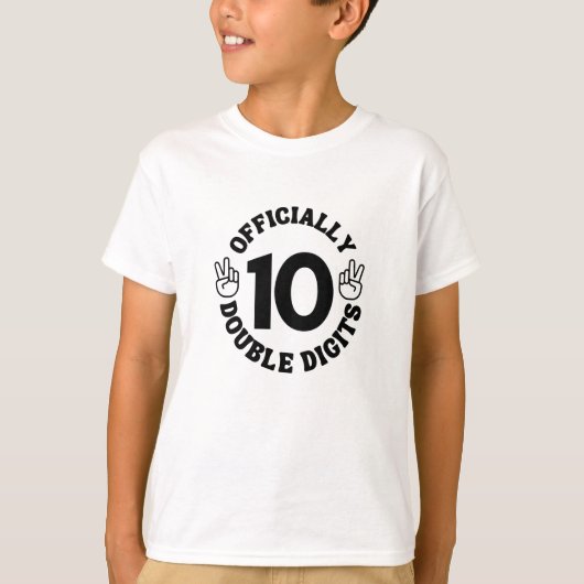 T-shirt 10 Years Old Birthday Double Digits Pour les enfan (Devant)