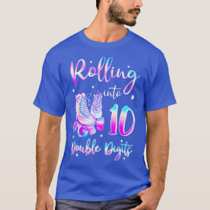 T-shirt 10 Years Old Birthday Girl Rolling Into 10th Doubl