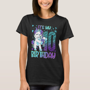 T-shirt 10 Yo Unicorn Dabbing 10th Birthday Outfit Girl Un
