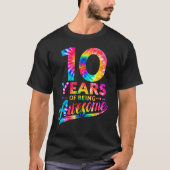 T-shirt 10e anniversaire 10 ans teinture teint Ancien Homm (Devant)