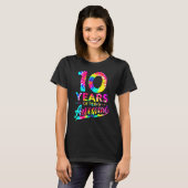T-shirt 10e anniversaire 10 ans teinture teint Ancien Homm (Devant entier)