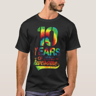 T-shirt 10e Anniversaire 10 Ans Tie Dye 10 Ans De Bei