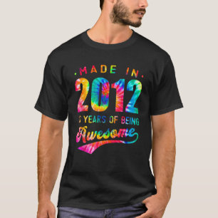 T-shirt 10e anniversaire 10 ans Tie Dye vieux 2012 stupéfi